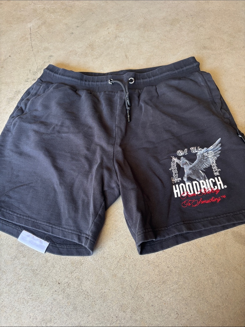 Hoodrich Black Graphic Athletic Men's Shorts